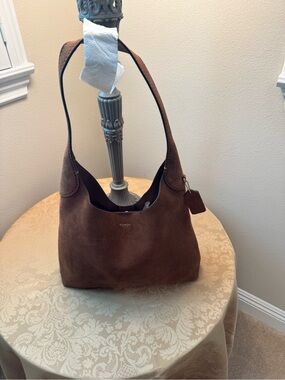 Coach Brooklyn 28  Suede Shoulder Color Brass/Warm Brown